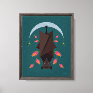 Flying Fox Blauwgroen 8x10 Stretched Canvas Giclée Afdruk