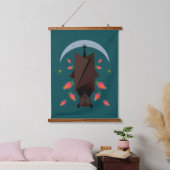 Flying Fox Blauwgroen houten tapijt met toppen Hangend Wandkleed (Slaapkamer)