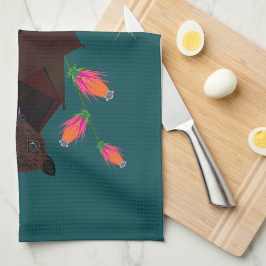 Flying Fox Blauwgroen keukenhanddoek (Quarter Fold)