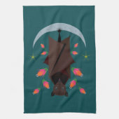 Flying Fox Blauwgroen keukenhanddoek (Verticaal)