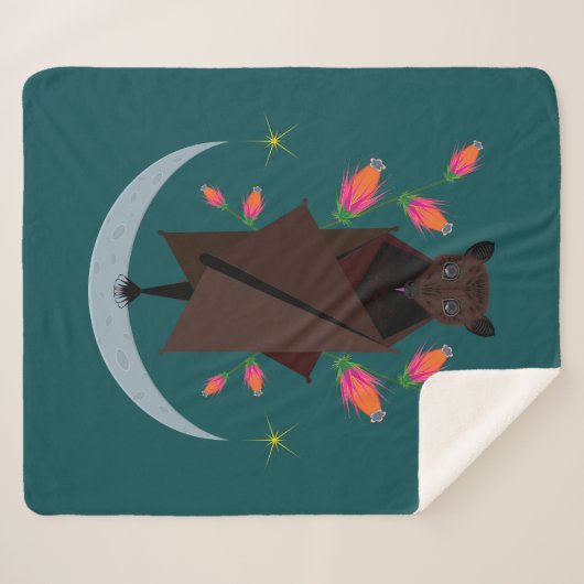 Flying Fox Blauwgroen Sherpa Deken (3 maten) (Voorkant (horizontaal))