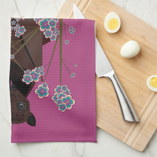 Flying Fox Boysenberry Kitchen Towel Theedoek (Quarter Fold)