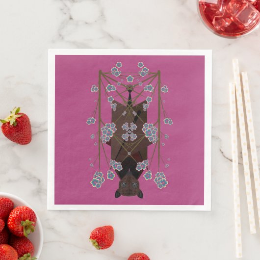 Flying Fox Boysenberry Paper Napkins Servet (Insitu)