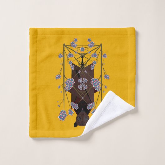 Flying Fox Mosterd Badhanddoek Set Bad Handdoek (Wasdoekje)