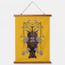 Flying Fox Mosterd Hout Topped Tapestry Hangend Wandkleed