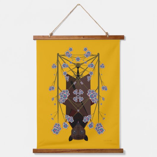 Flying Fox Mosterd Hout Topped Tapestry Hangend Wandkleed (Voorkant)