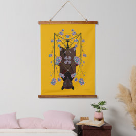 Flying Fox Mosterd Hout Topped Tapestry Hangend Wandkleed