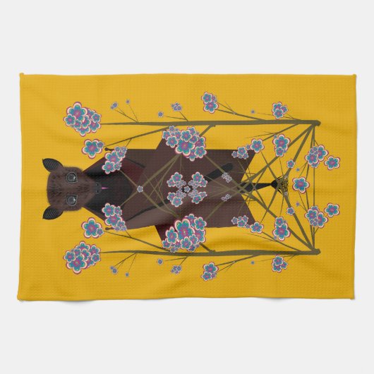 Flying Fox Mosterd Keukenhanddoek (Horizontaal)