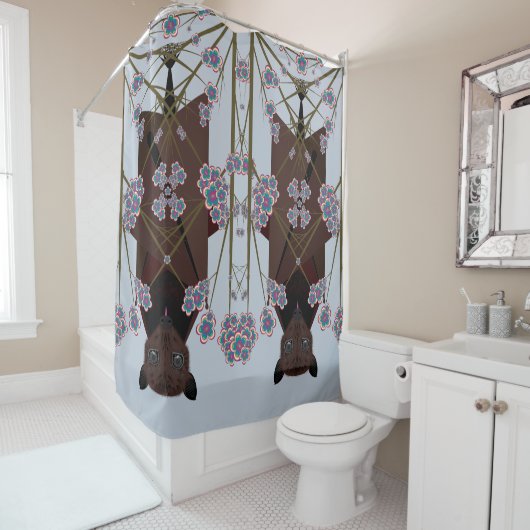 Flying Fox Sky Blue Douchegordijn (In situ)