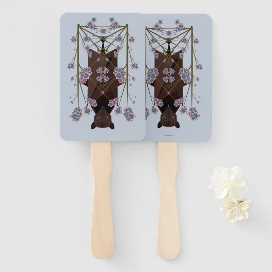 Flying Fox Sky Blue Hand Fans Handwaaier (Voorkant en achterkant)