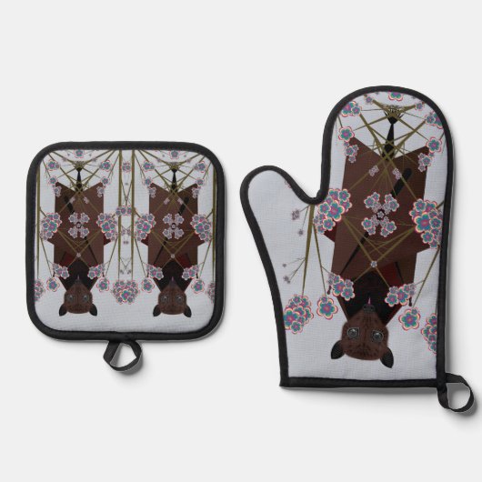 Flying Fox Sky Blue Ovenwant & Pannenlap Set (Voorkant)