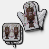 Flying Fox Sky Blue Ovenwant & Pannenlap Set (Voorkant / Achterkant)