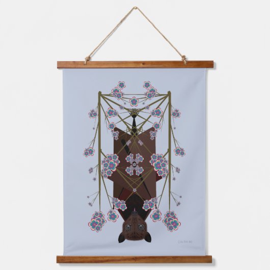 Flying Fox Sky Blue Wood Bovenste Tapestry Hangend Wandkleed (Voorkant)