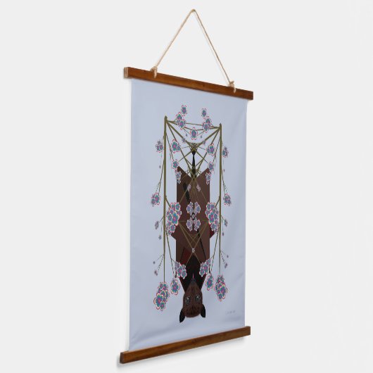 Flying Fox Sky Blue Wood Bovenste Tapestry Hangend Wandkleed (Gebogen)