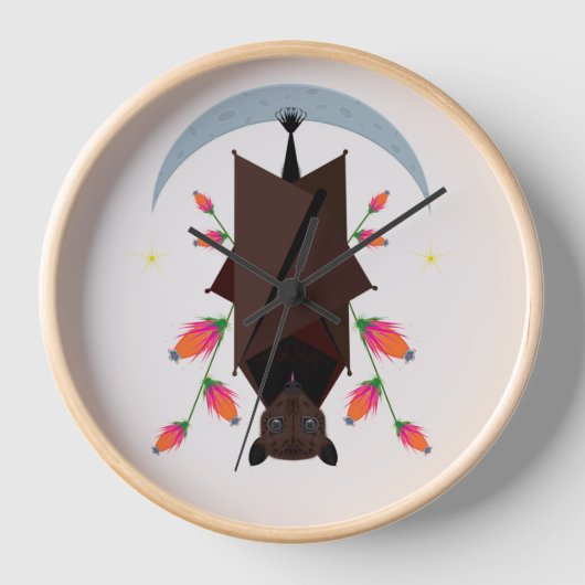 Flying Fox Wood Framed Clock (Voorkant)