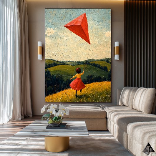 Flying Free - Naïf Childhood Joy Art Poster