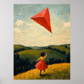 Flying Free - Naïf Childhood Joy Art Poster (Voorkant)