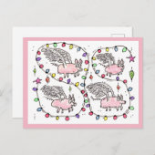 "Flying Future Bacon" Kerstkaart Feestdagenkaart (Voorkant / Achterkant)