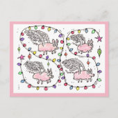 "Flying Future Bacon" Kerstkaart Feestdagenkaart (Voorkant)