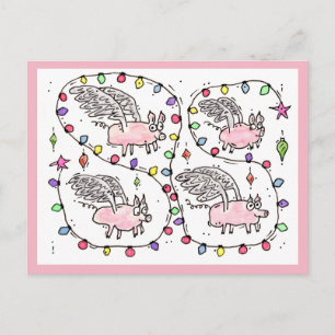 "Flying Future Bacon" Kerstkaart Feestdagenkaart