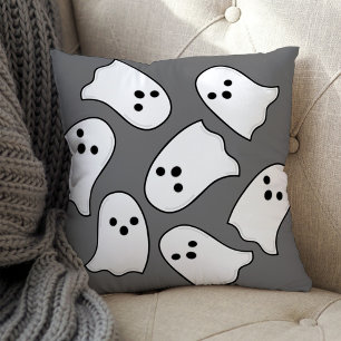 Flying Ghost Grey and White Halloween Kussen