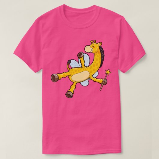 Flying giraffe with a magic wand t-shirt (Design voorkant)