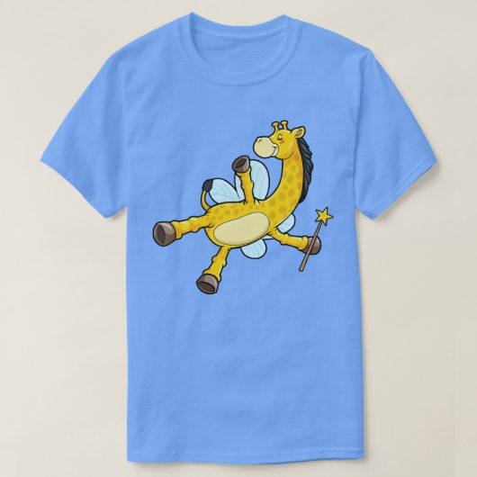 Flying giraffe with a magic wand t-shirt (Design voorkant)