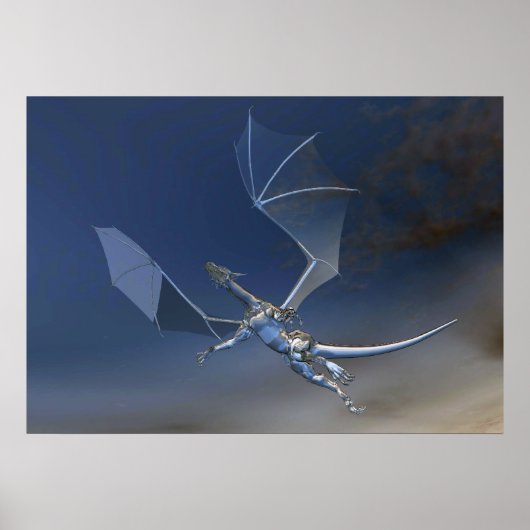 Flying Glass Dragon Fantasy poster (Voorkant)