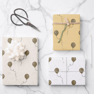 Flying Gold Balloons Inpakpapier Vel