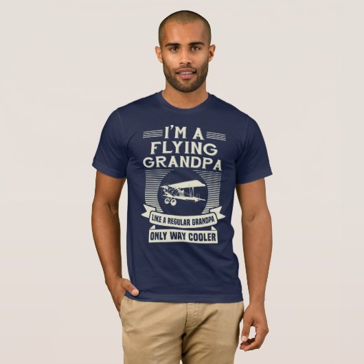 Flying Grandpa Funny Gift for Pilot T-shirt (Voorkant volledig)