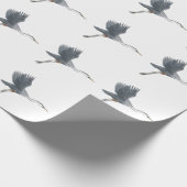 Flying Great Blue Heron Bird Art Cadeaupapier (Hoek)
