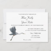 Flying Great Blue Heron huwelijksuitnodiging Kaart (Voorkant)