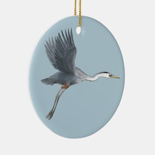 Flying Great Blue Heron Keramisch Ornament (Rechts)
