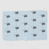 Flying Great Blue Heron Pattern Golfhanddoek (Horizontaal)
