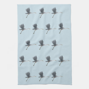 Flying Great Blue Heron Pattern Theedoek