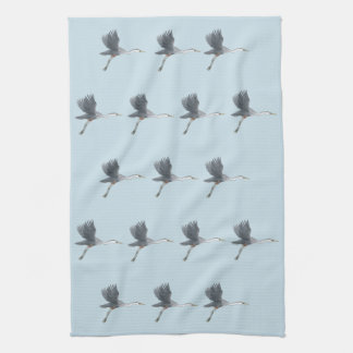 Flying Great Blue Heron Pattern Theedoek