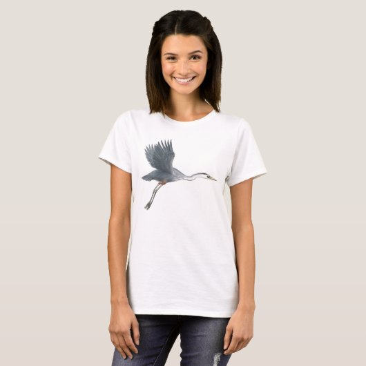 Flying Great Blue Heron T-Shirt (Voorkant volledig)