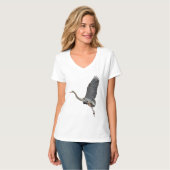 Flying Great Blue Heron Wildlife T-Shirt (Voorkant volledig)