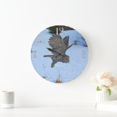 Flying Great Grey Owl Wildlife Foto Portret I Grote Klok (Huis)