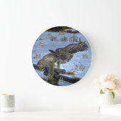 Flying Great Grey Owl Wildlife Foto Portret II Grote Klok (Huis)