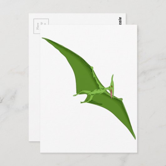 Flying Green Pterodactyl Briefkaart (Voorkant / Achterkant)
