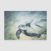 Flying Green Zee Turtle | Aangepast weefselpapier Tissuepapier (Voorkant)