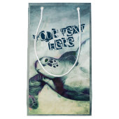 Flying Green Zee Turtle | Aangepaste cadeautassen Klein Cadeauzakje (Voorkant)