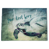 Flying Green Zee Turtle | Aangepaste cadeautassen Large Cadeautasje (Voorkant)