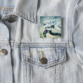 Flying Green Zee Turtle | Button Pin (In situ)