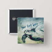 Flying Green Zee Turtle | Button Pin (Voorkant /achterkant)