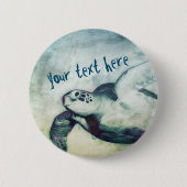 Flying Green Zee Turtle | Button Pin (Voorkant)