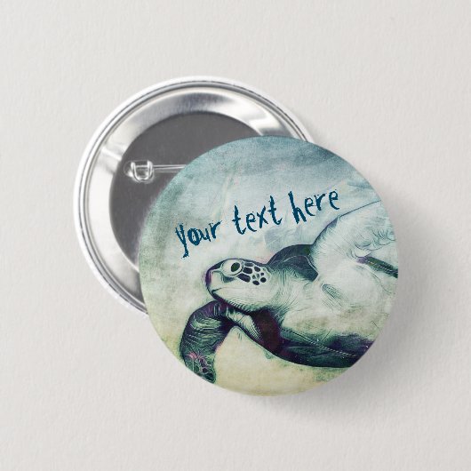 Flying Green Zee Turtle | Button Pin (Voorkant /achterkant)