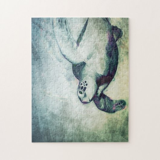 Flying Green Zee Turtle | Puzzle Legpuzzel (Verticaal)