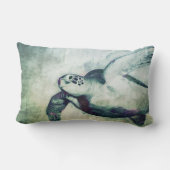 Flying Green Zee Turtle | SIERKUSSEN Kussen (Achterkant)